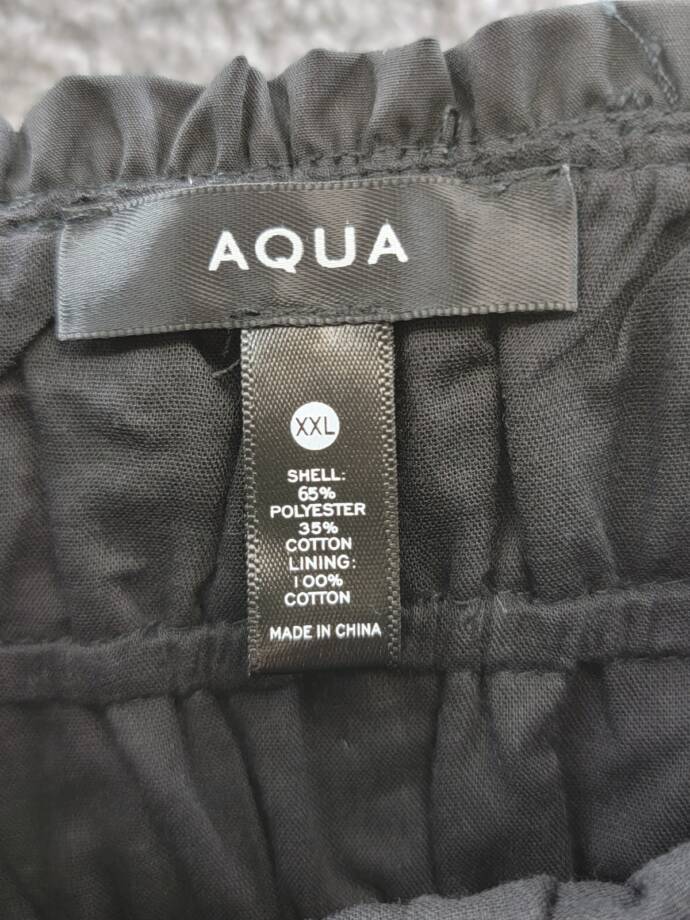 AQUA Side Tie Midi Dress Women's XXL Black Solid Square Neck Sleeveless Pullover