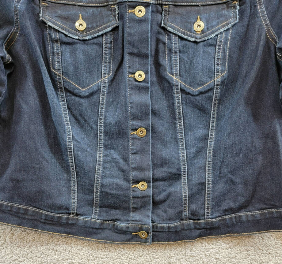 Jessica Simpson Trendy Plus Size Pixie Long Sleeve Denim Jacket Women's 1X Sevy