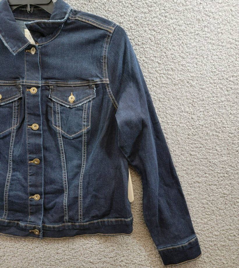 Jessica Simpson Trendy Plus Size Pixie Long Sleeve Denim Jacket Women's 1X Sevy