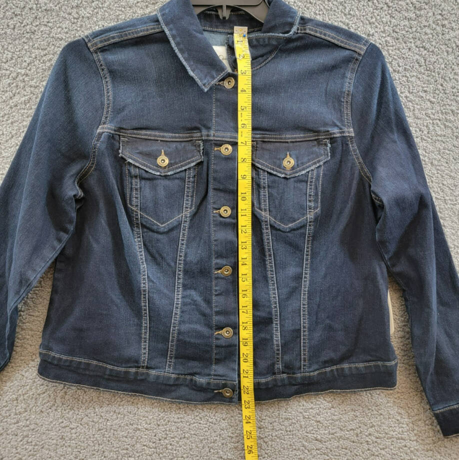 Jessica Simpson Trendy Plus Size Pixie Long Sleeve Denim Jacket Women's 1X Sevy