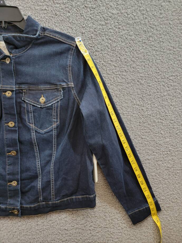 Jessica Simpson Trendy Plus Size Pixie Long Sleeve Denim Jacket Women's 1X Sevy