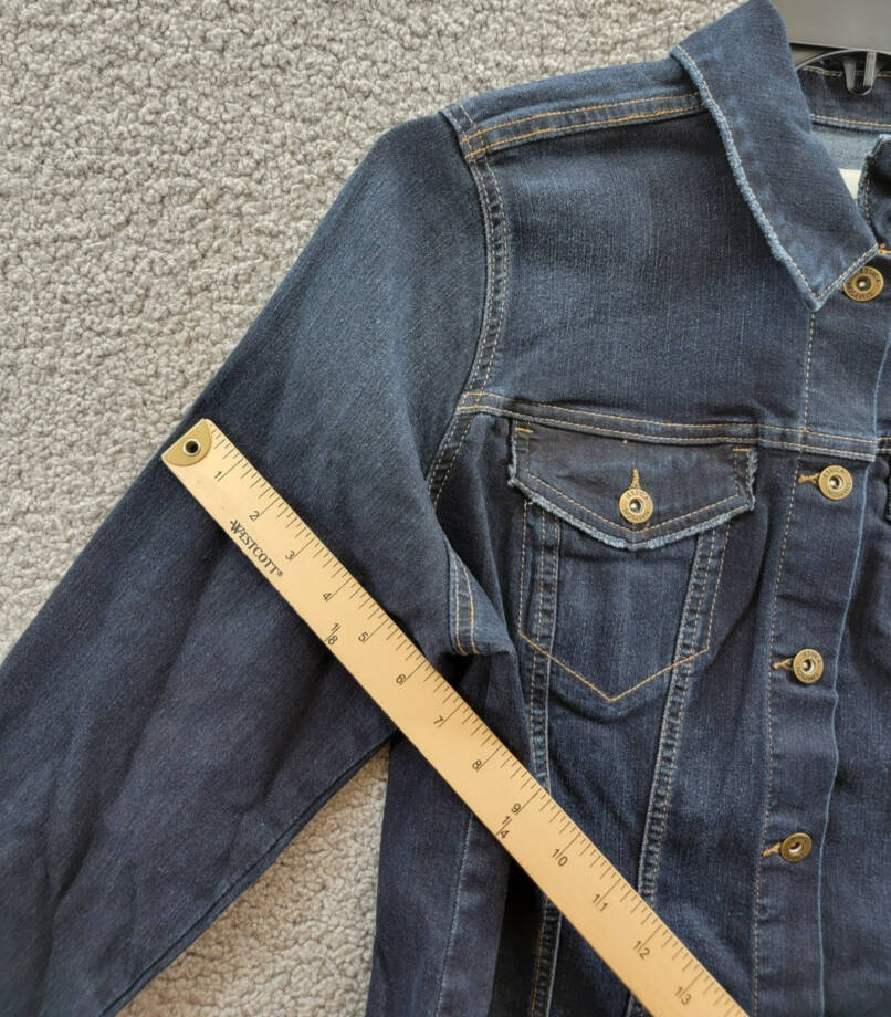 Jessica Simpson Trendy Plus Size Pixie Long Sleeve Denim Jacket Women's 1X Sevy