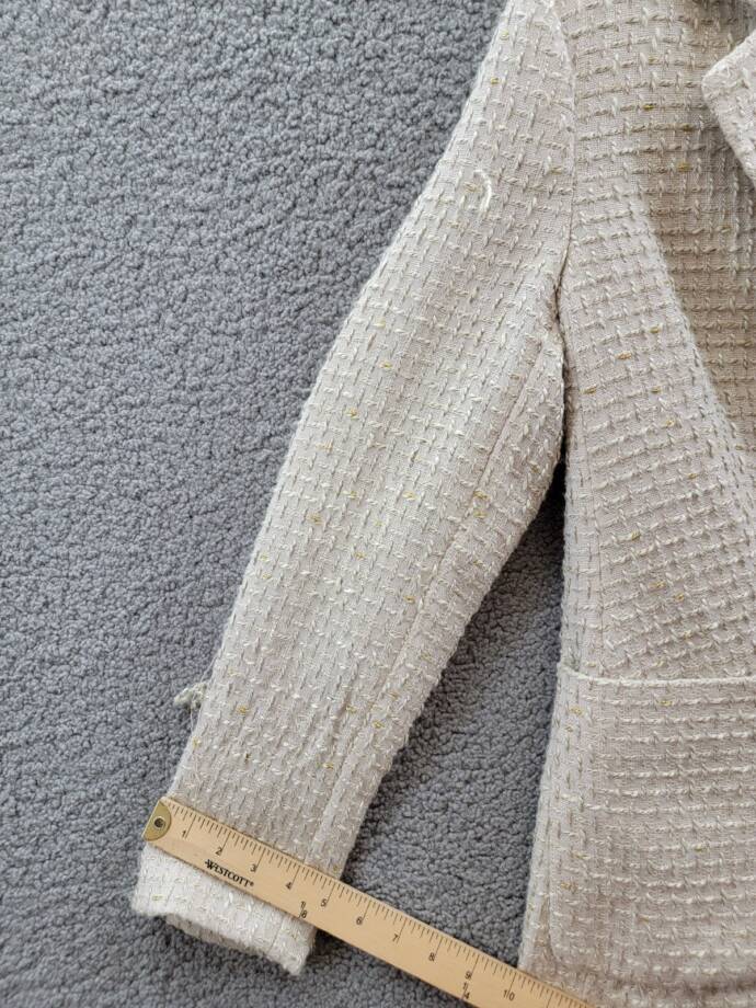 Calvin Klein Petite Patch-Pocket Tonal Tweed Blazer Women's 12P Nomad Multi L/S