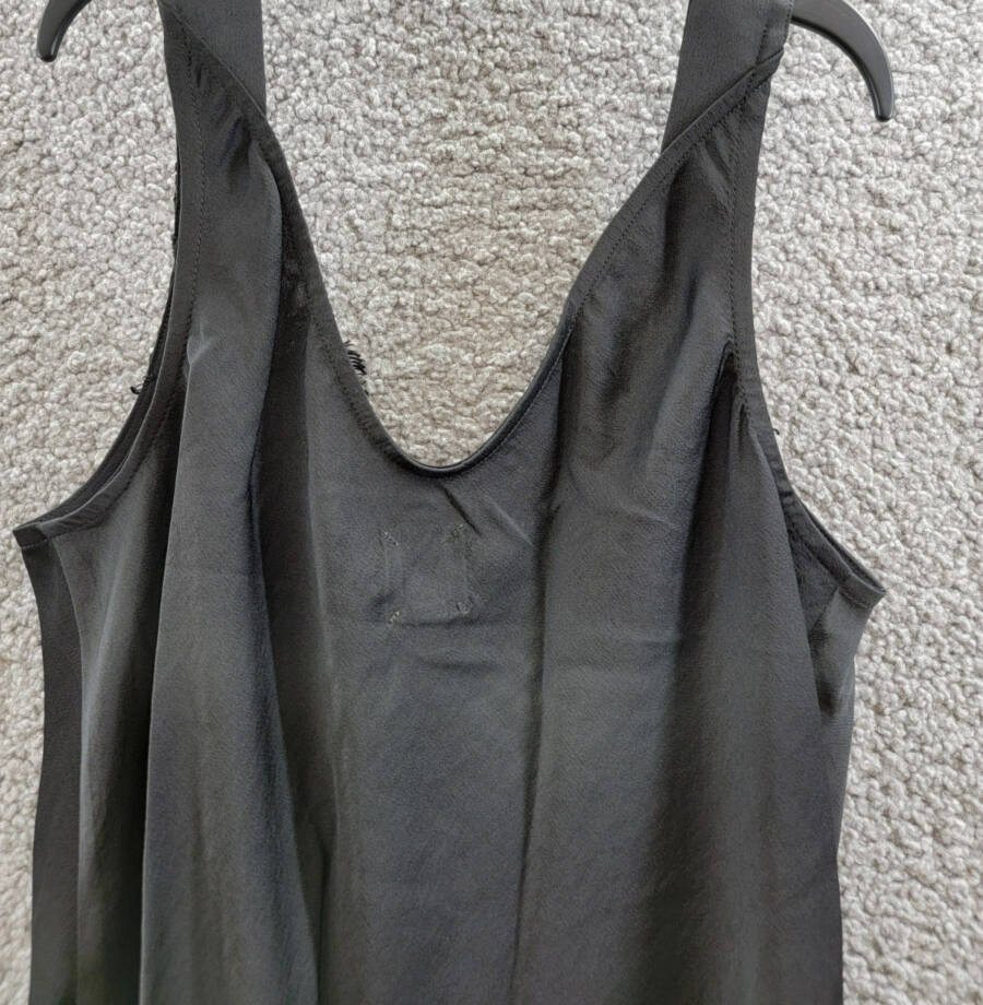 Nic+Zoe Lace Trim Cami Tank Top Women's XS Black V-Neck Sleeveless Pullover