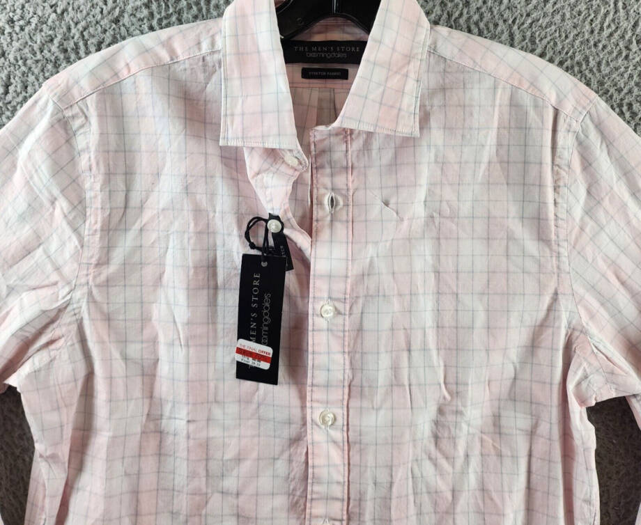 The Men's Store at Bloomingdale's Stretch Slim Fit Button Up Shirt Men's S Pink