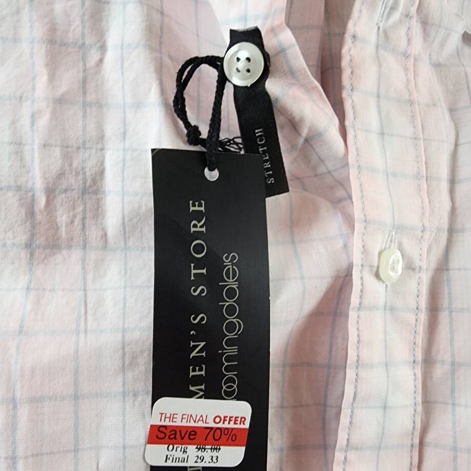 The Men's Store at Bloomingdale's Stretch Slim Fit Button Up Shirt Men's S Pink
