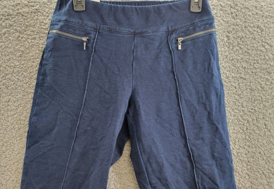 Style & Co Knit Pull-On Cropped Pants Women's Small Galaxy Wash Faux Zip Pockets