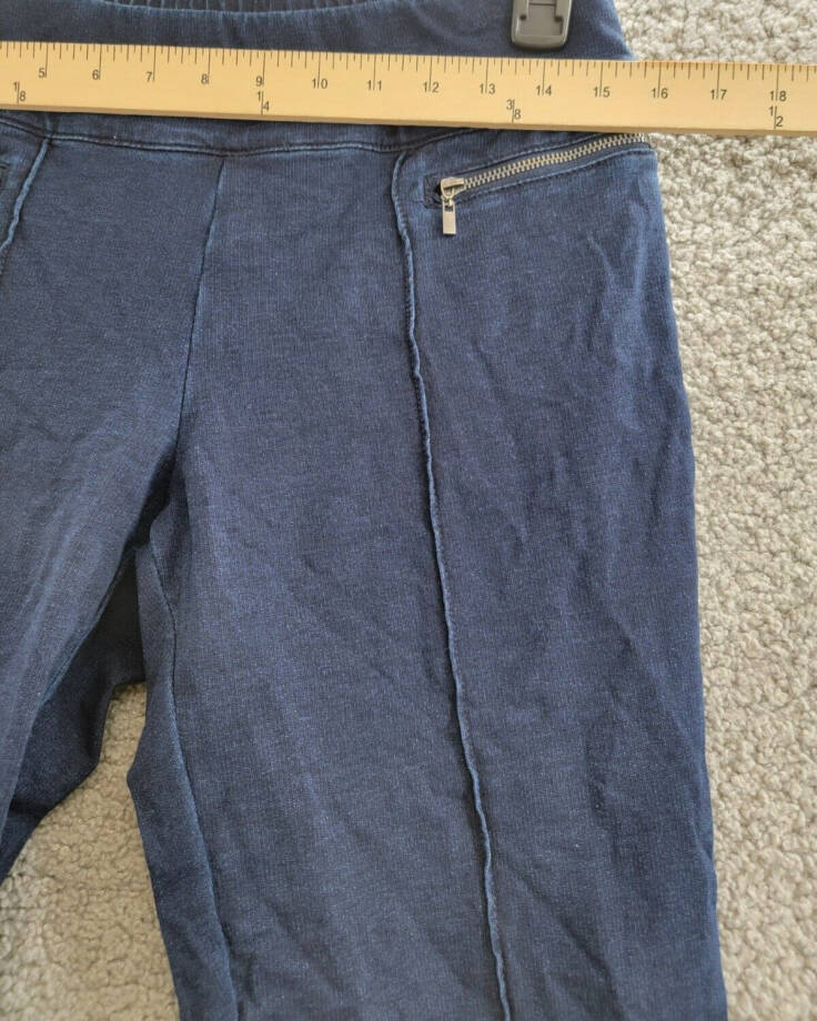 Style & Co Knit Pull-On Cropped Pants Women's Small Galaxy Wash Faux Zip Pockets