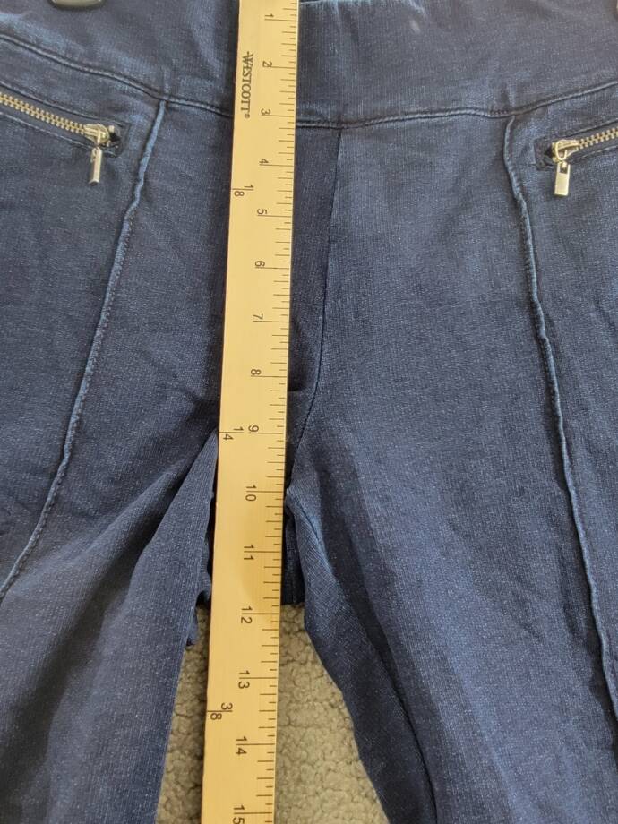 Style & Co Knit Pull-On Cropped Pants Women's Small Galaxy Wash Faux Zip Pockets