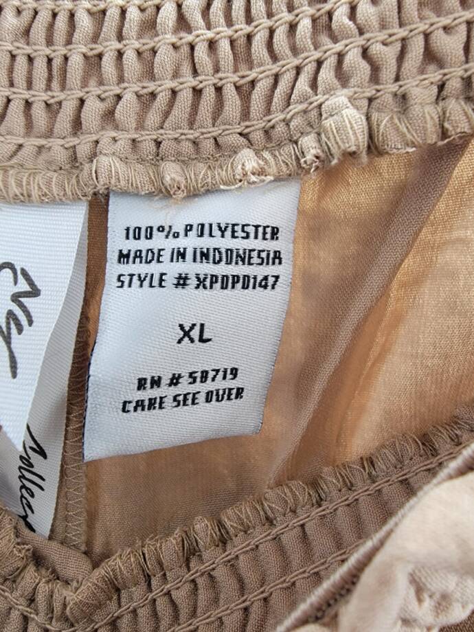 NY Collection Elastic-Waist Wide Leg Culotte Pants Women's XL Brown Solid PullOn