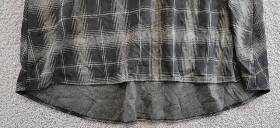 NY Collection Plaid Hi-Low Asymmetrical Skirt Women's XL Gray Elastic Waist