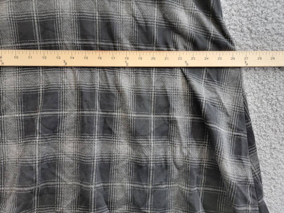 NY Collection Plaid Hi-Low Asymmetrical Skirt Women's XL Gray Elastic Waist