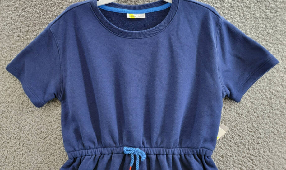 Epic Threads French Terry Dress Girls L (14-16) Medieval Blue Drawstring Waist