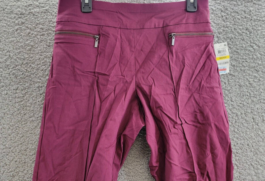 Style & Co Pull-On Cropped Pants Women's M Orchard Vines Solid Elastic Waist