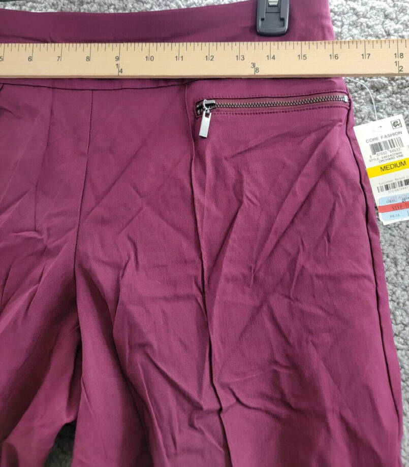 Style & Co Pull-On Cropped Pants Women's M Orchard Vines Solid Elastic Waist