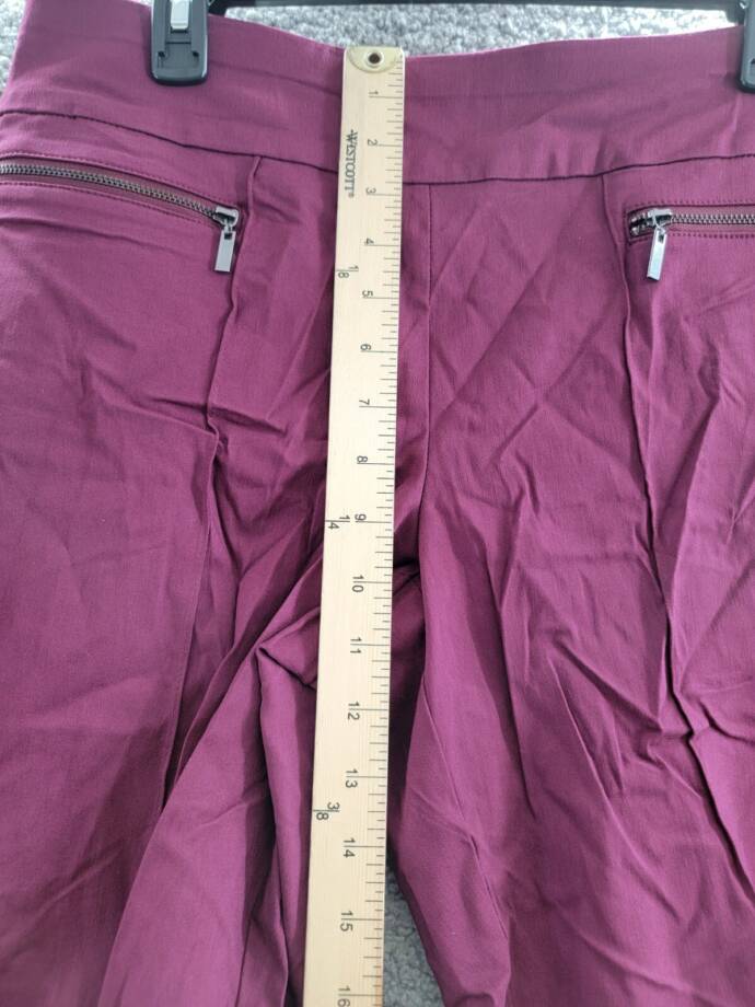 Style & Co Pull-On Cropped Pants Women's M Orchard Vines Solid Elastic Waist
