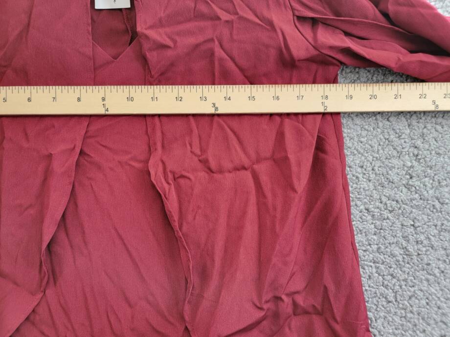 NY Collection Keyhole Cape Blouse Women's S Pomegranate Scoop Neck Pullover L/S