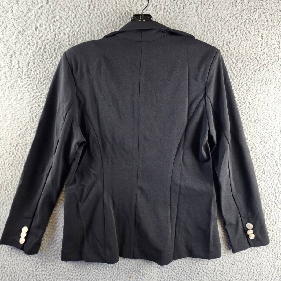 NY Collection Petite Long Sleeve Scuba Crepe Blazer Jacket Women's PL Black L/S