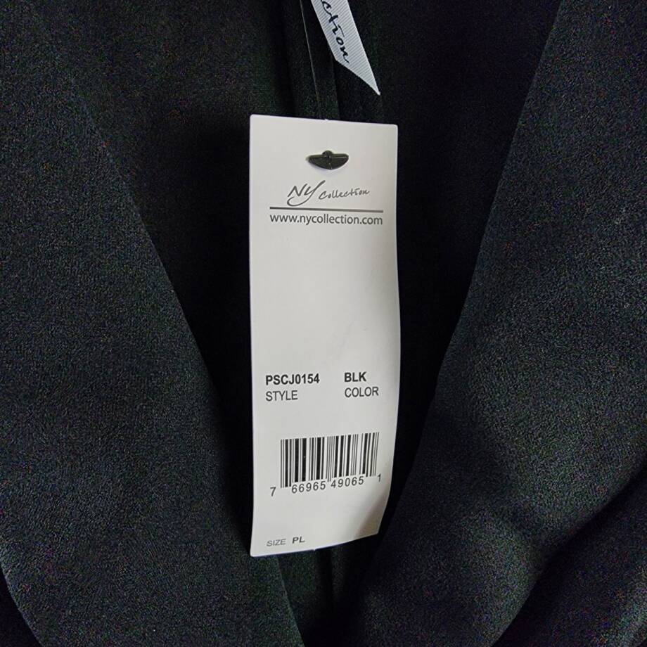 NY Collection Petite Long Sleeve Scuba Crepe Blazer Jacket Women's PL Black L/S