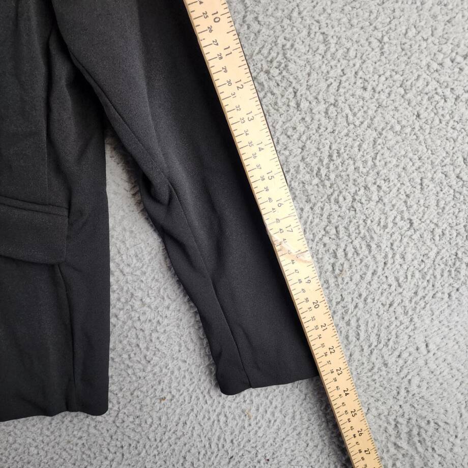 NY Collection Petite Long Sleeve Scuba Crepe Blazer Jacket Women's PL Black L/S