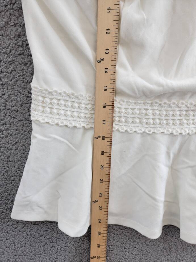 Thalia Sodi Eyelet-Trim Peplum Top Women's L Bright White Solid Halter Pullover
