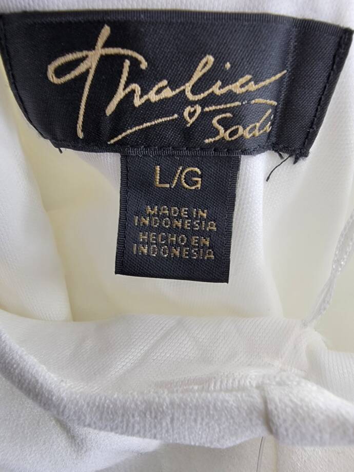 Thalia Sodi Eyelet-Trim Peplum Top Women's L Bright White Solid Halter Pullover