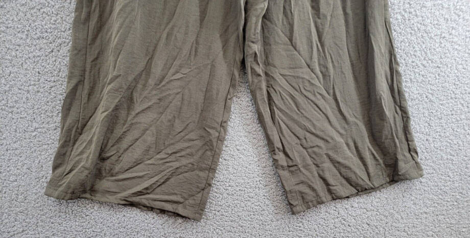 NY Collection Pull-On Culottes Pants Women's L Olive Wide Leg Elastic Waist