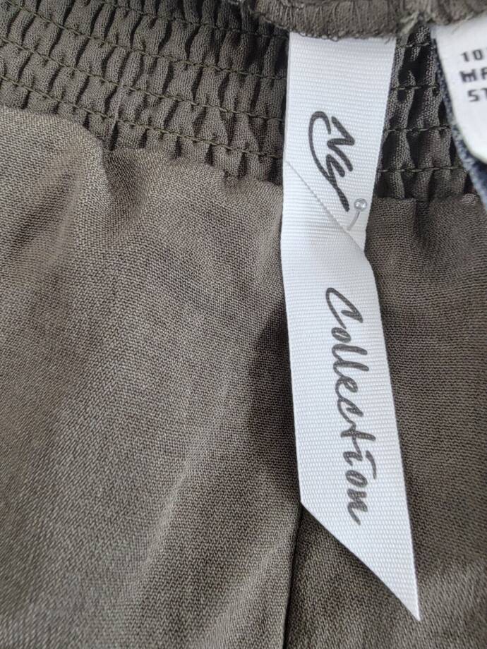 NY Collection Pull-On Culottes Pants Women's L Olive Wide Leg Elastic Waist