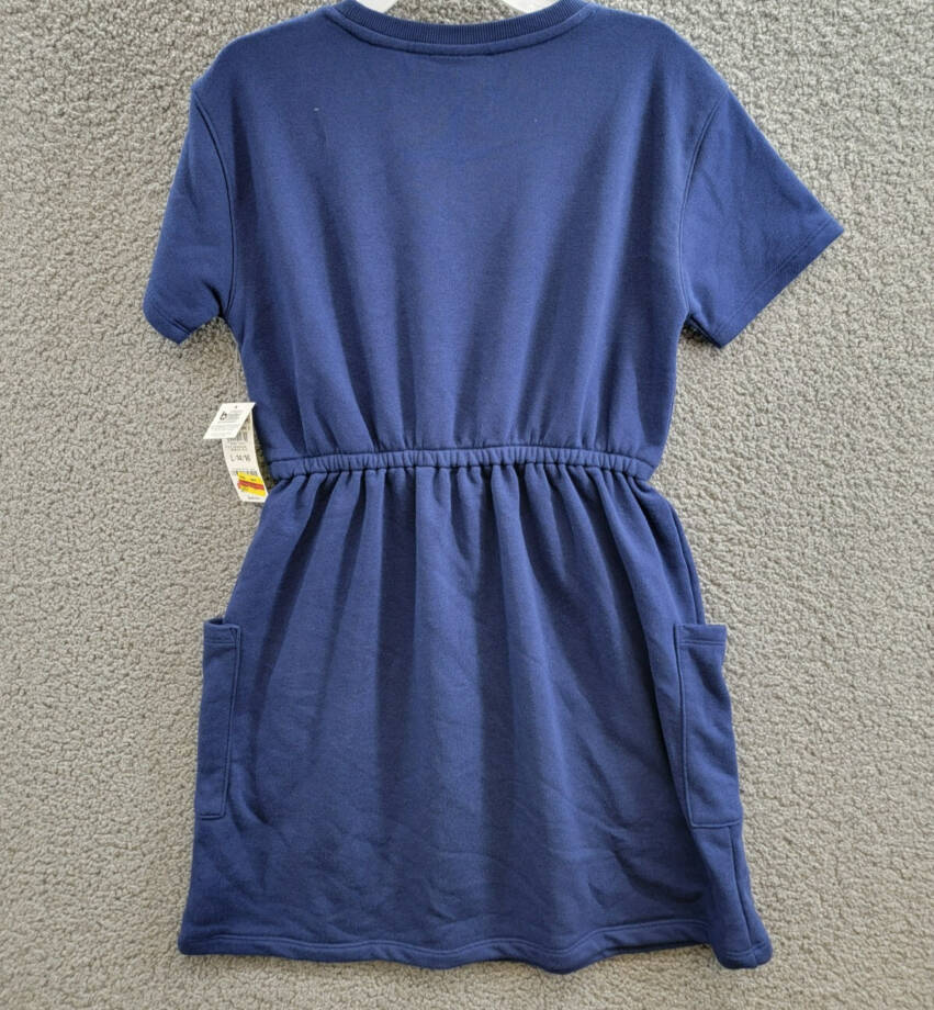 Epic Threads French Terry Dress Girls L (14-16) Medieval Blue Drawstring Waist