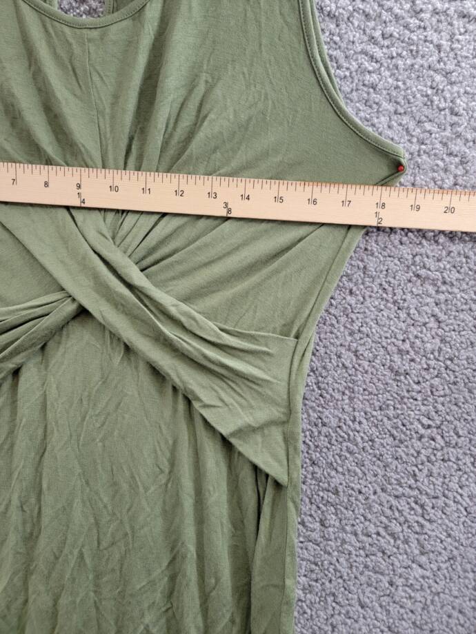 SHIFT Twist-Front Bodycon Juniors' XL Olive Green Scoop Neck Sleeveless Pullover