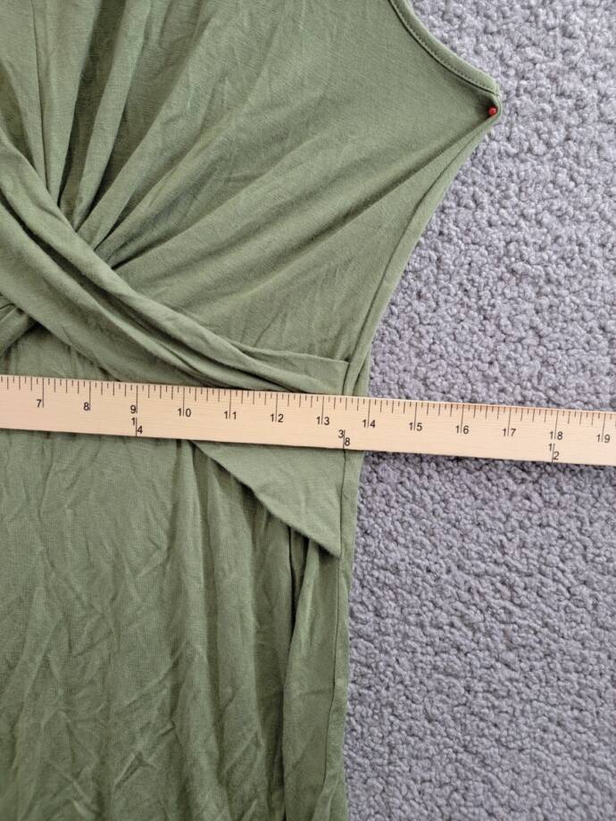 SHIFT Twist-Front Bodycon Juniors' XL Olive Green Scoop Neck Sleeveless Pullover