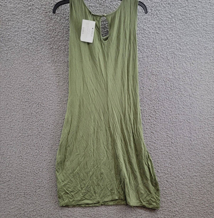 SHIFT Twist-Front Bodycon Juniors' XL Olive Green Scoop Neck Sleeveless Pullover