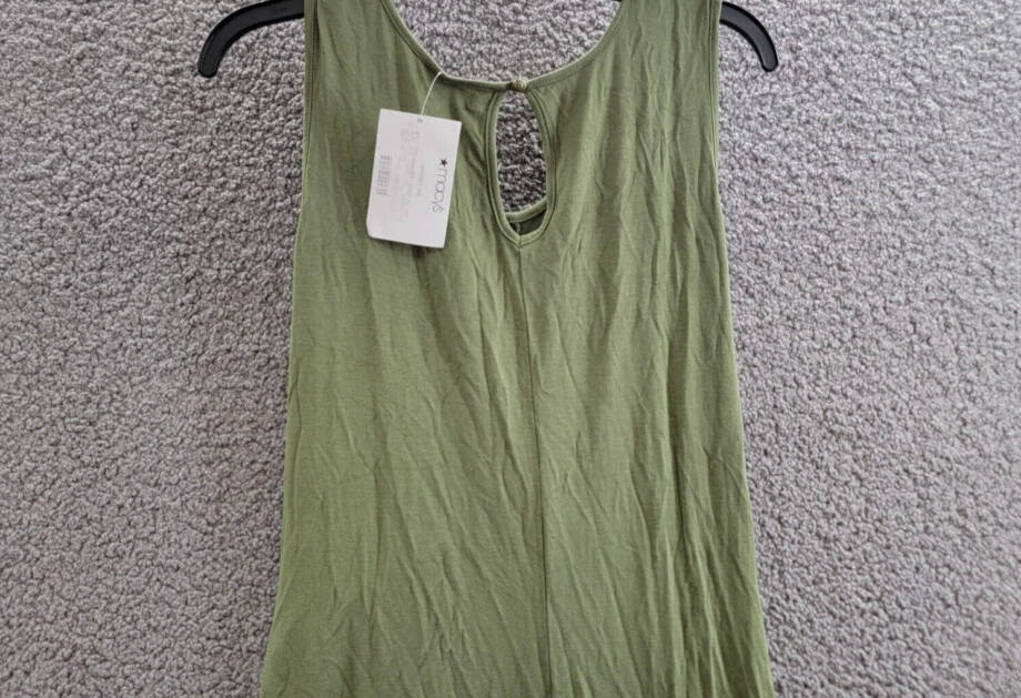 SHIFT Twist-Front Bodycon Juniors' XL Olive Green Scoop Neck Sleeveless Pullover