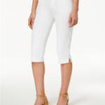 Lee Platinum Label Mid Rise Flat Front Skimmers Women's 8M White Pockets Zip