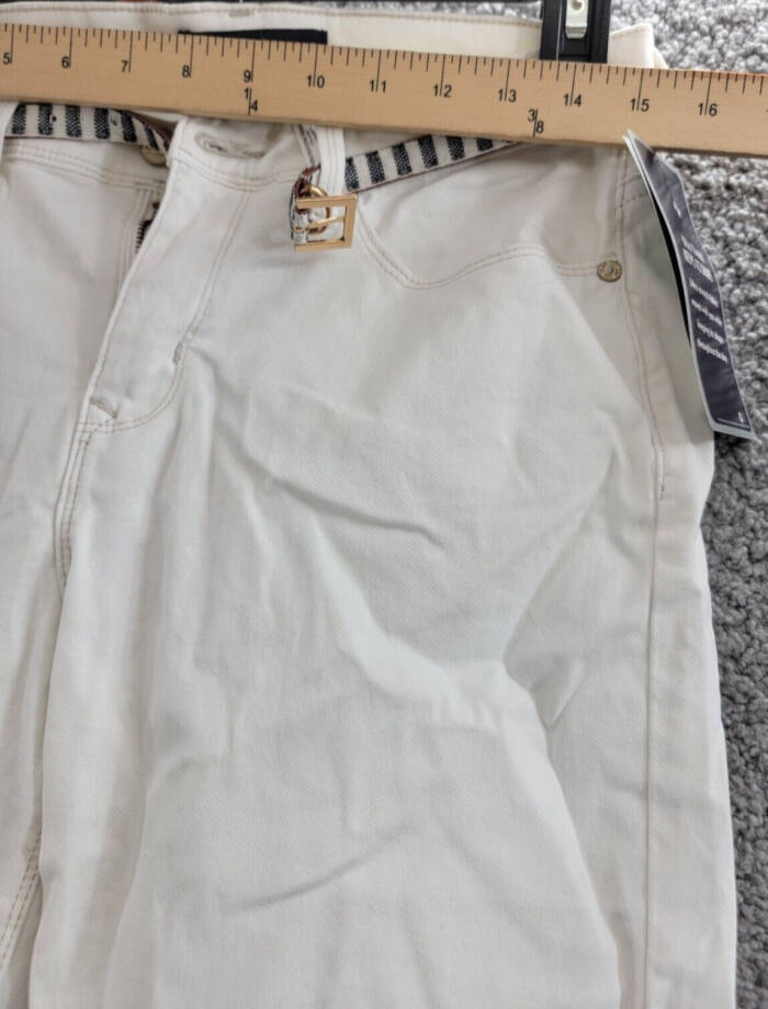 Lee Platinum Label Mid Rise Flat Front Skimmers Women's 8M White Pockets Zip