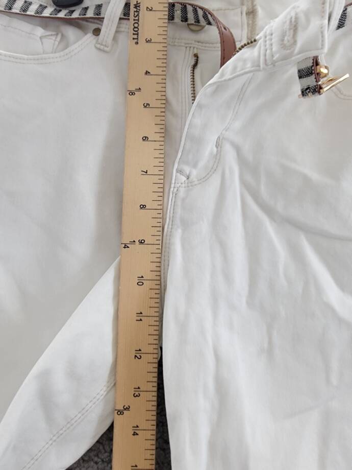 Lee Platinum Label Mid Rise Flat Front Skimmers Women's 8M White Pockets Zip