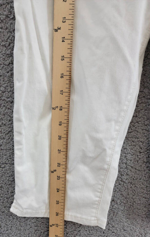 Lee Platinum Label Mid Rise Flat Front Skimmers Women's 8M White Pockets Zip