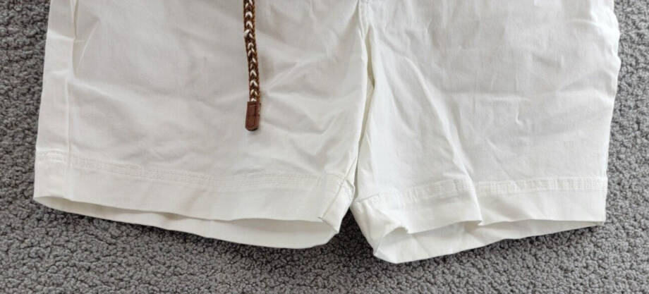 Lee Platinum Label Petite Georgia Belted Shorts Women's 12P White Zip & Button