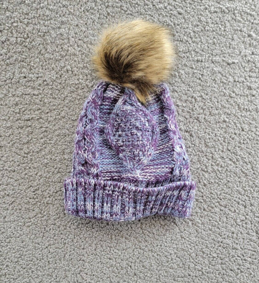 Angela & William Faux Fur Pom Beanie With Fleece Lining Women OS Multi Lavender