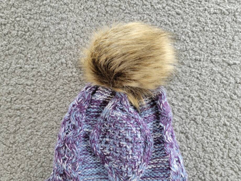 Angela & William Faux Fur Pom Beanie With Fleece Lining Women OS Multi Lavender