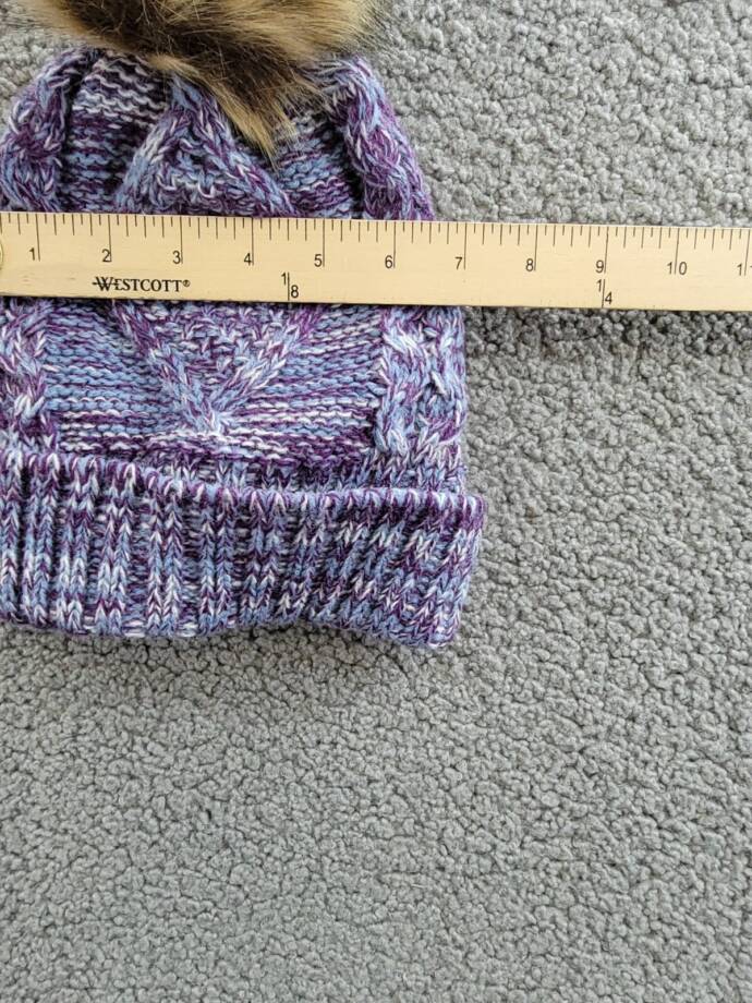 Angela & William Faux Fur Pom Beanie With Fleece Lining Women OS Multi Lavender