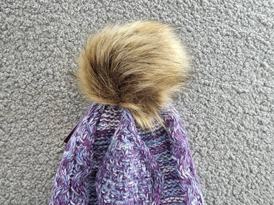 Angela & William Faux Fur Pom Beanie With Fleece Lining Women OS Multi Lavender