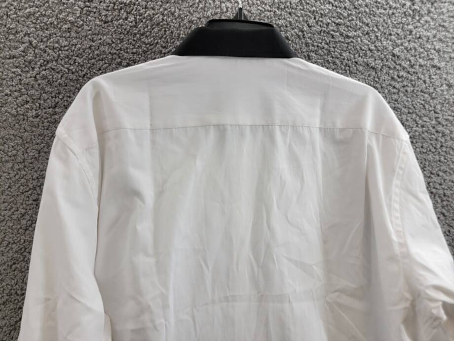 Tayion Collection Slim-Fit Solid Dress Shirt Mens XL (17-17.5) 36/37 Black/White