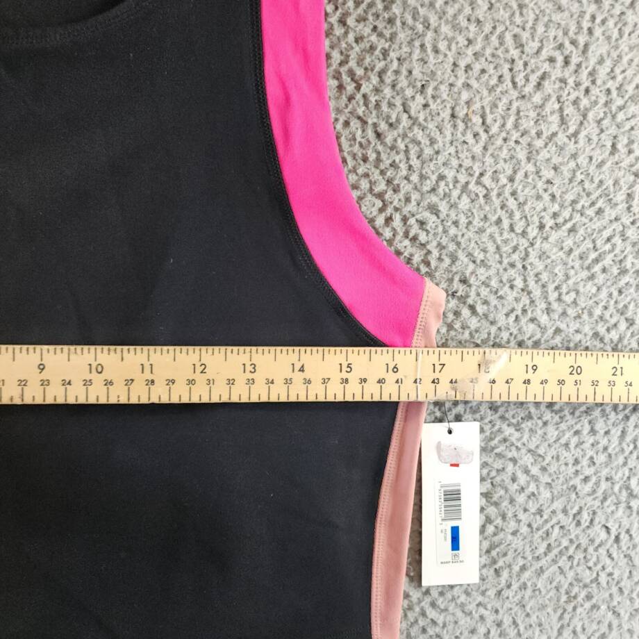 Calvin Klein Contrast-Trim Cropped Top Womens XL Black Multi Pullover Sleeveless