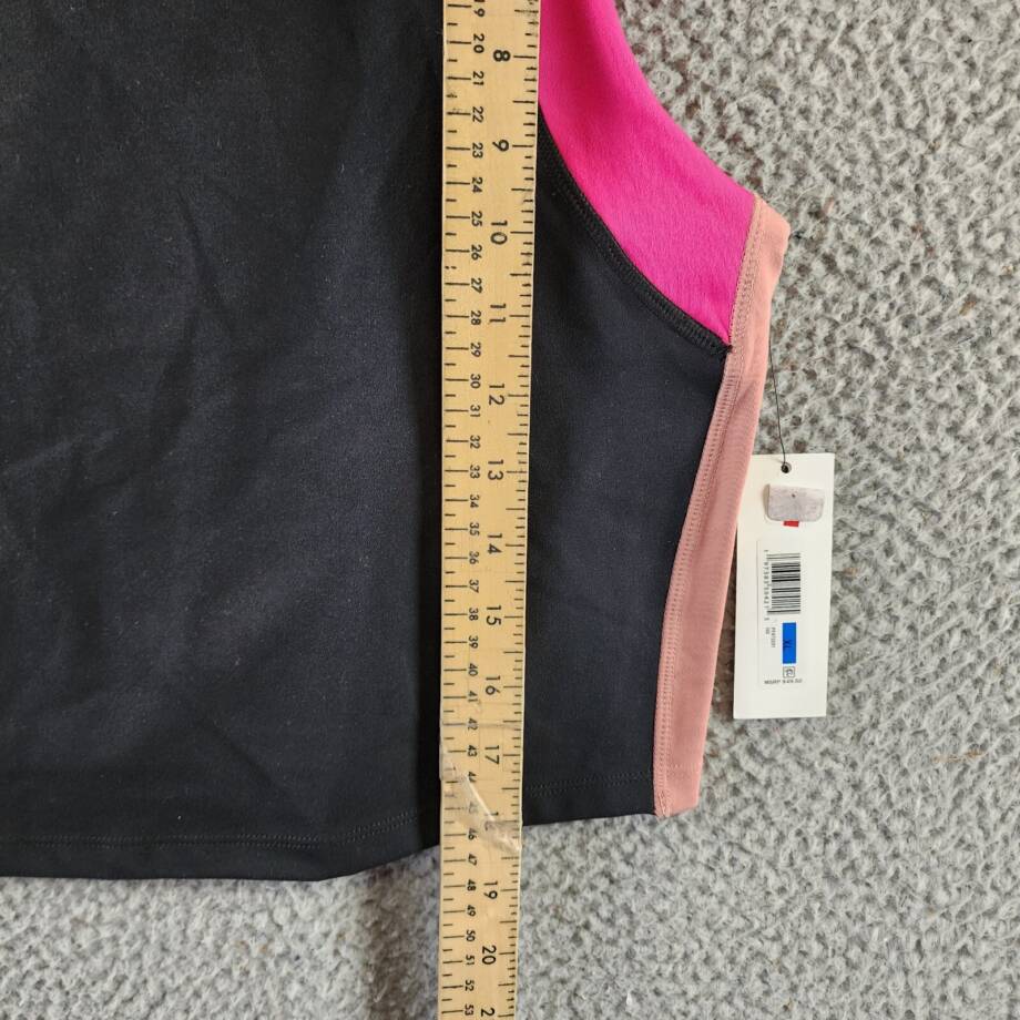 Calvin Klein Contrast-Trim Cropped Top Womens XL Black Multi Pullover Sleeveless
