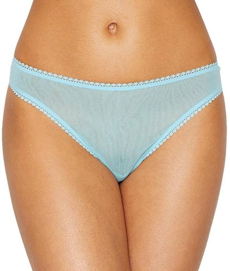 On Gossamer Mesh Hip G-String Women's S/M Pastel Turquoise Sheer Elastic Waist