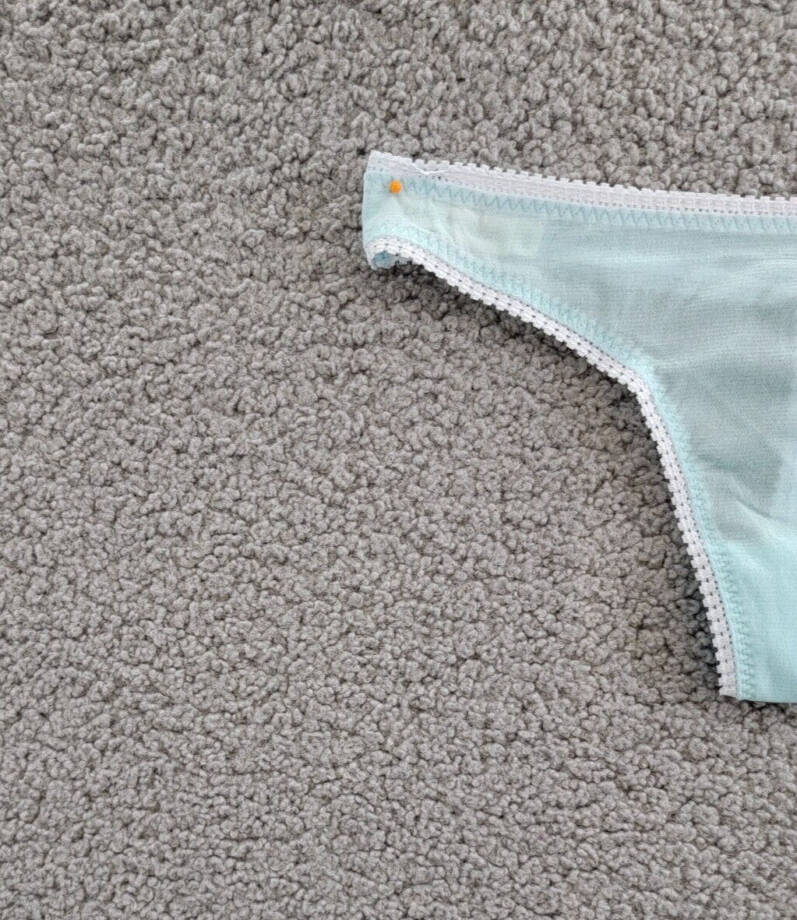 On Gossamer Mesh Hip G-String Women's S/M Pastel Turquoise Sheer Elastic Waist