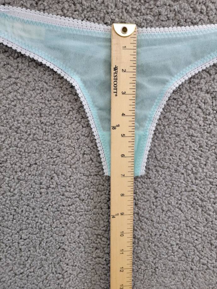 On Gossamer Mesh Hip G-String Women's S/M Pastel Turquoise Sheer Elastic Waist