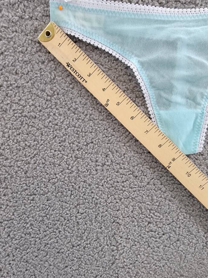 On Gossamer Mesh Hip G-String Women's S/M Pastel Turquoise Sheer Elastic Waist