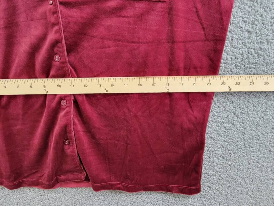 INC International Concepts Velour Notch Collar Pajama Shirt Women's XL Wine L/S